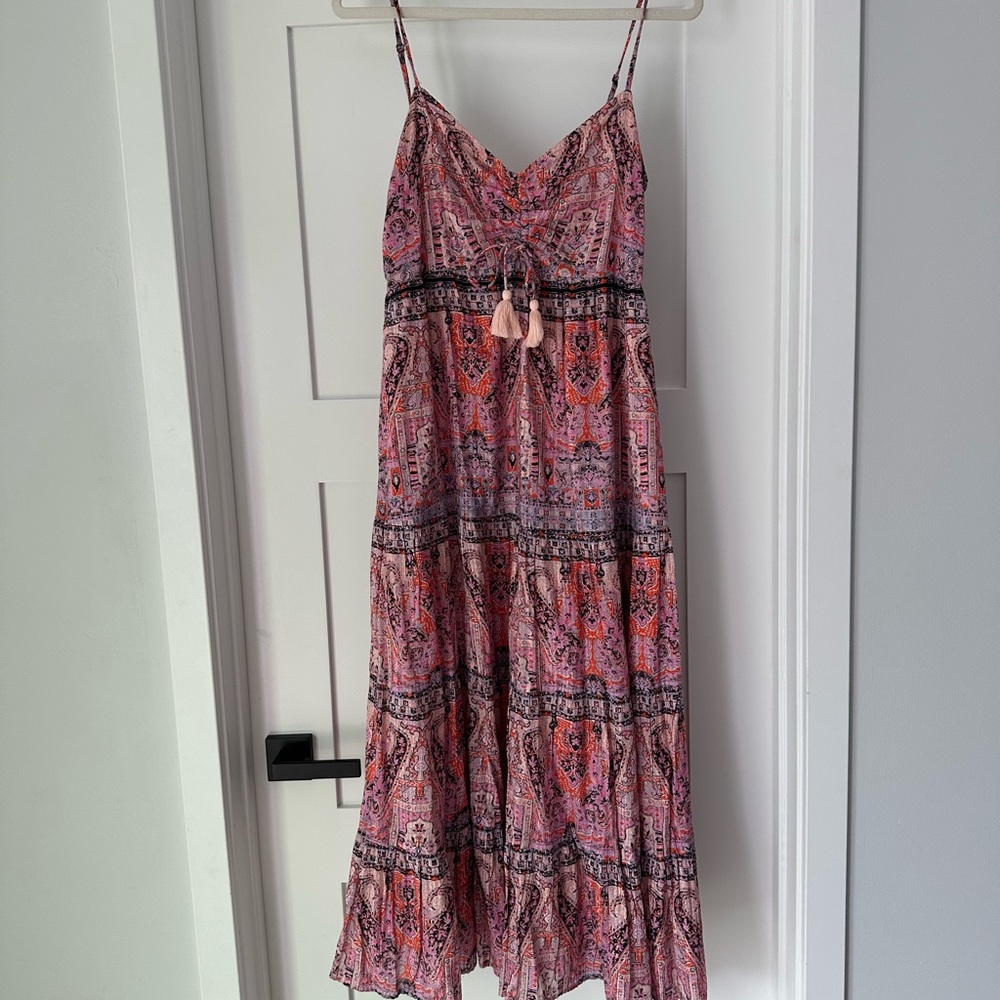 Cleobella Pink and Black Patterned Maxi Dress